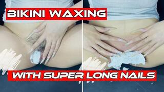 Bikini Waxing With Super Long Nails (Part 1) | LINH'S LONG NAIL | CRAZY ABOUT LONG AND NATURAL NAILS