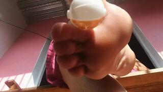 Enjoy my wrinkled soles as I hold this tiny lover between my fingers (7)