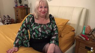 Trisha in her Black Retro Black Lingerie