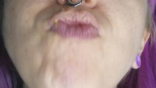 Burrito Open Mouth Chewing and Burping on Soda