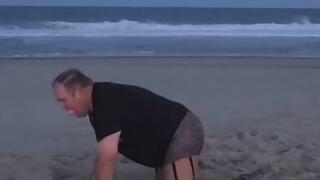 Sissy Bitch Gets Shocked in the Balls on the Beach - Part 2