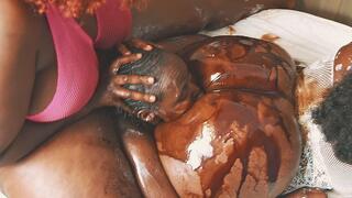 Ruby's Messy PB&J Fart Smother - Slave Head Buried in Pearl's Gassy Massive African Ass