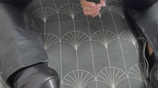 Real leather catsuit full hard sex