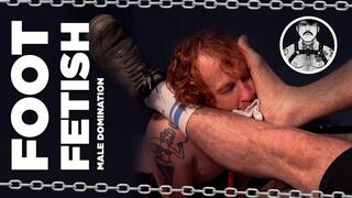 FOOT FETISH - SMALL FEET - FOOT SMELLING - MALE DOMINATION - HANDCUFFS - DILDO - SNEAKERS - TATTOOED MAN