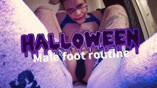 Halloween male feet play