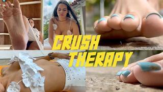 CRUSH THERAPY 1080 Giantess Andrea at the pool, bikini, stomp, sit