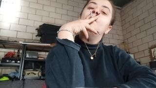 Pawg Girl Smoking slim cigarette -