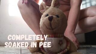 Completely soaked in pee