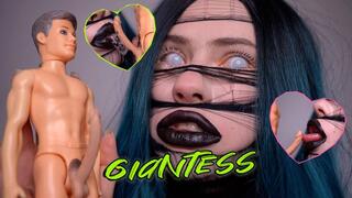 Giantess Psyho Doll messy kiss and blow job
