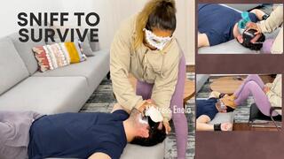 SNIFF IF YOU WANNA SURVIVE- ULTRA SMELLY MISTRESS ENOLA - OG shoes, socks and feet smelling while tied, Breath control. FullHD