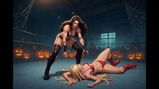 Female Wrestling Confessions #58B: Halloween Havoc (Animated)