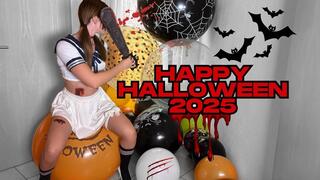 evil schoolgirl destroys your balloons