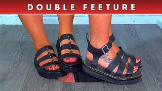 Goddess Amber & Miss Lucy - Flattening Your Face, Cock & Balls Under Our Platform Sandals - 216 Dick Cam & Head Cam Double Feeture