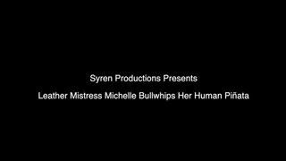 Leather Mistress Michelle Bullwhips Her Human Pinata (720p)