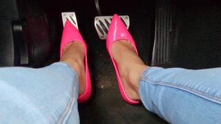 Pink Heels Pedal Pumping