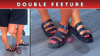 Goddess Amber & Miss Lucy - Flattening Your Face, Cock & Balls Under Our Platform Sandals - 216 Cock Split Cam & Face Split Cam Double Feeture