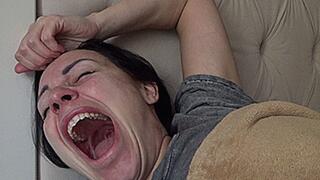 yawning while still in bed