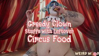 Greedy Clown Gets Stuffed With Leftover Circus Food - MP4