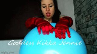 Balloon playtime with satin gloves