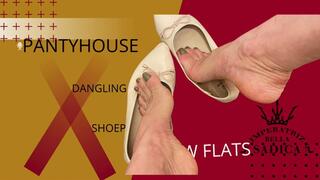 My dangling of new flats with sweaty pantyhose