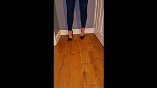 showing off 2 pairs of sexy high heels