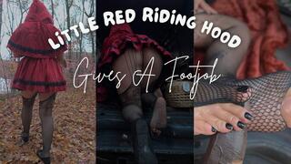 Red Riding Hood Gives Big Bad Wolf A Footjob - POV FJ - Cosplay - Halloween - Foot Fetish