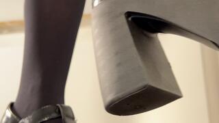 A Shoejob Date with Wednesday Adams in Mary Jane High Heels - CBT, Shoejob, Cock Trampling and Giantess Views - Tramplegirl dressed as Wednesday in stockings and Heels tramples the cum out of her slaves cock - multi 4cam edit - 4k Quality