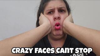 Silly Girl Making Crazy Faces Non-Stop – Gooning Humiliation, Tongue Out, Crossed Eyes, Dumb Expressions Over and Over Again