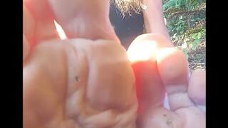 Go hiking with Grace part 2 AMSR foot Fetish, pussy stuffing