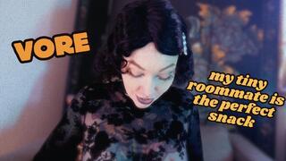 Giantess Goth Roommate eats you up as a snack - VORE