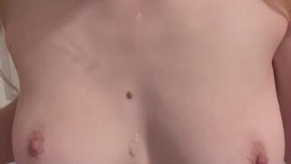 Spitty titty play and dildo sucking