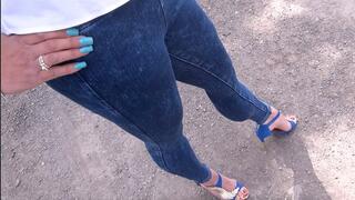 Calf Muscles Stretching Jeans To The Max!