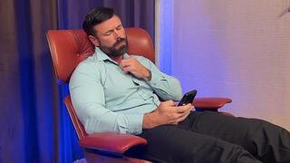 Boss Joey Jerks Off Barefoot & In Dress Socks