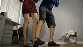 One boy John in office love to stomping on foot