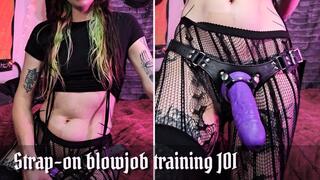 Strap-on cock sucking training | Gentle femdom JOI
