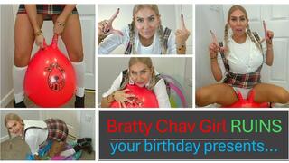 MEAN Brat Chav RUINS your beach ball and hopper ball...