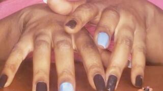 BBW Ebony Long Nails Lotion Play – Silent Tapping ASMR for Hand Fetish Junkies