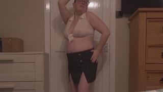 Sexy Secretary stripping