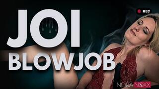 Noras JOI in roter Spitze mit Blowjob