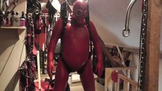 Red Rubber Suspension Bondage Compilation