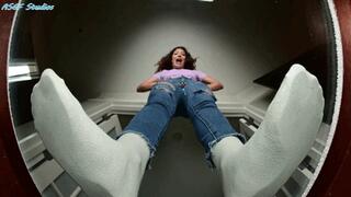 Fiery Italian Goddes makes you smell her socked foot!! - MOV