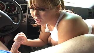 Brandi Talore Handjob in Car On Cold Day