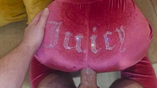 POV: Pink Velour Trackpants Ripped - Doggy Fuck & Cum on Ass