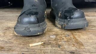 I smoke, spit and make My bitch lick it all with mud from My boots