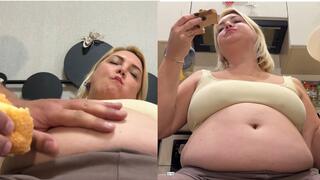 I can’t move!! I'm so fat I'll burst!! (Weight gain clip) SD