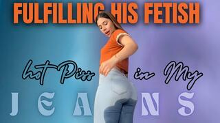 fulfilling his fetish hot piss in my jeans