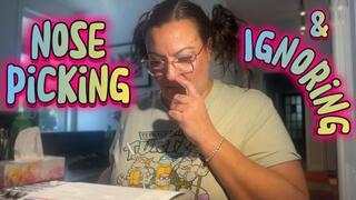 Nose-Picking Secretary Ignores You – Close-Up Nostril Play