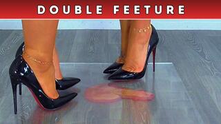 Goddess Amber & Miss Lucy - Crushing The Cum From Your Balls Under Plexiglass & Our Hot Louboutin Heels - Amber Cam & Lucy Cam (215) - Double Feeture