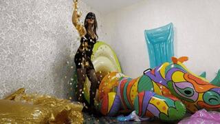 Crushing your inflatables to finally get rid of them!