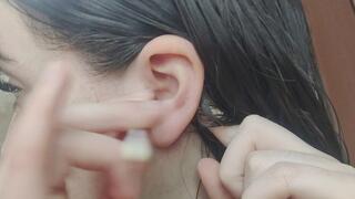 Ear cleaning after showering